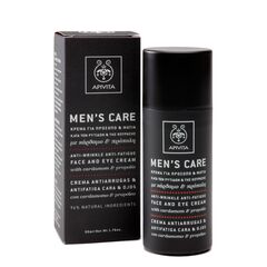 Apivita Men's Care Κρέμα Για το Πρόσωπο & τα Μάτια Κατά Των Ρυτίδων & Της Κούρασης με κάρδαμο & πρόπολη 50ml - Περιποίηση προσώπου στο Dvcare