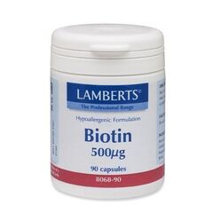 Lamberts Vit Biotin 500Mcg 90Caps - Συμπληρώματα Διατροφής στο Dvcare