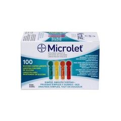 Microlet 100 Χρωματιστές Βελόνες για Μέτρηση Σακχάρου - Βελόνες-Ταινίες Μέτρησης Σακχάρου στο Dvcare