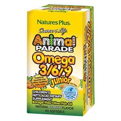 Natures Plus Animal Parade Omega 3/6/9 Junior Συμπλήρωμα Διατροφής για Παιδιά και Εφήβους με Λιπαρά Οξέα για Πνευματική και Σωματική ανάπτυξη 90 caps - Συμπληρώματα για Παιδιά στο Dvcare