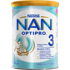NESTLE NAN Optipro 3 Γάλα  Για Βρέφη  Σε Σκόνη Από τον 1ο Χρόνο 400gr - Βρεφικά γάλατα στο Dvcare
