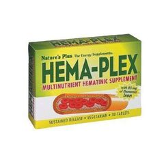 Natures Plus Hema-Plex Tablets Iron With Synergisitc Cofactors For Total Blood Health 30 Sustained Release Tablets - Βιταμίνες & Μέταλλα στο Dvcare
