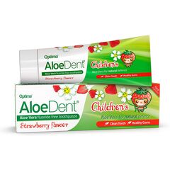 Optima AloeDent Childrens Aloe Vera Fluoride Free ToothPaste Strawberry Flavor 50ml - Οδοντόκρεμες  στο Dvcare