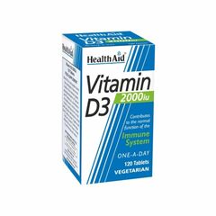 Health Aid Vitamin D3 2000iu 120 tabs Vegetearian - Βιταμίνη D στο Dvcare