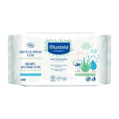Mustela Organic Cotton Wipes with Water Μαντηλάκια Καθαρισμού 60 Τεμάχια - Μωρομάντηλα στο Dvcare
