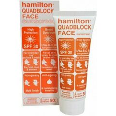 Hamilton Sun Quadblock Cream Αντηλιακή Κρέμα Προσώπου SPF30 50ml - Καλλυντικά στο Dvcare