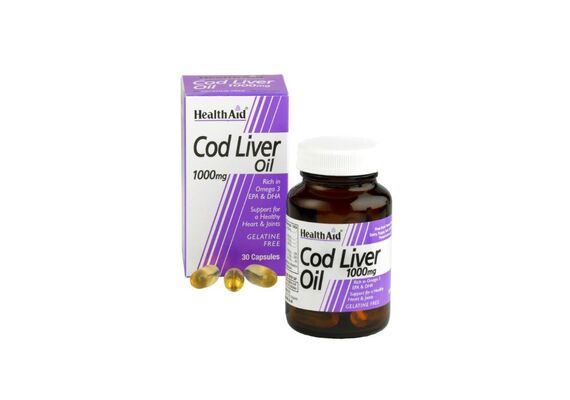 HealthAid Μουρουνέλαιο 1000mg Cod Liver Oil 30caps - Εναλλακτικές θεραπείες στο Dvcare