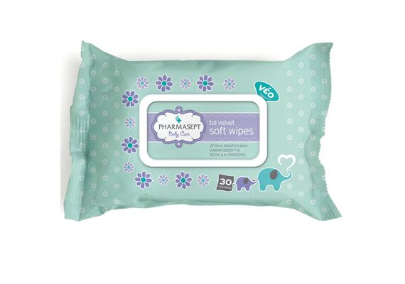 Pharmasept Tol Velvet Baby Care Soft Wipes Παιδικά Μαντηλάκια Χωρίς Οινόπνευμα Για Τα Χέρια & Το Πρόσωπο 30τμχ - Μωρομάντηλα στο Dvcare