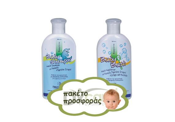 Frezyderm Baby Bath + Baby Shampoo Πακέτο Προσφοράς 1+1 Βρεφικό Αφρόλουτρο 200ml + Βρεφικό Σαμπουάν 200ml - Μητέρα & Παιδί στο Dvcare