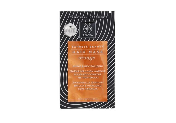 Apivita Holistic Hair Care Express Beauty Μάσκα Μαλλιών για Λάμψη & Αναζωογόνηση με Πορτοκάλι 20ml - Μάσκες & Ειδική Περιποίηση στο Dvcare
