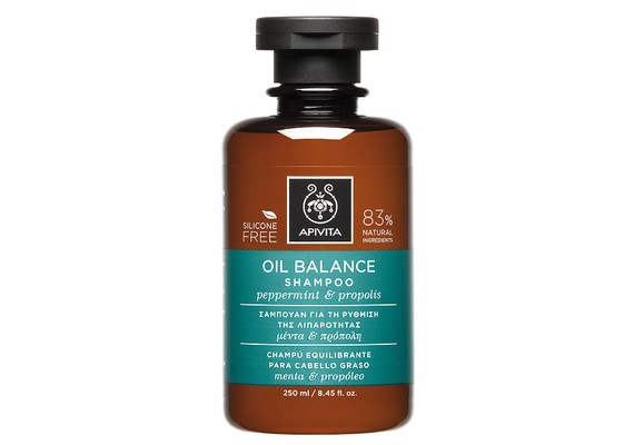 Apivita Holistic Hair Care Σαμπουάν για την Ρύθμιση της Λιπαρότητας με Μέντα & Πρόπολη 250ml - Σαμπουάν & Conditioner στο Dvcare