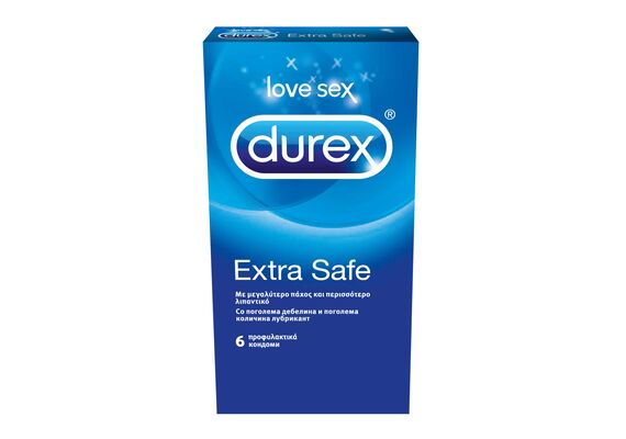 Durex Προφυλακτικά Extra Safe με Μεγαλύτερο Πάχος και Λιπαντικό 6τμχ - Προφυλακτικά στο Dvcare