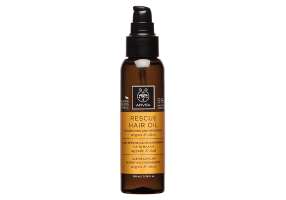 Apivita Rescue Hair Oil Λάδι θρέψης & Επανόρθωσης για τα Μαλλιά με Αργκάν και ελιά 100ml - Μάσκες & Ειδική Περιποίηση στο Dvcare