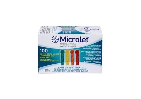 Microlet 100 Χρωματιστές Βελόνες για Μέτρηση Σακχάρου - Βελόνες-Ταινίες Μέτρησης Σακχάρου στο Dvcare