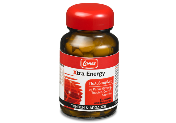Lanes Xtra Energy Πολυβιταμίνη για Τόνωση Ενέργεια και Πνευματική Διαύγεια 30tabs - Πολυβιταμίνες στο Dvcare