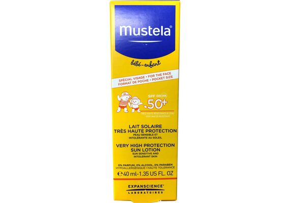 Mustela Bebe-Enfant Lait Solaire Face Tres Haute Potection 50SPF Αντηλιακό Προσώπου Πολύ Υψηλής Προστασίας 50SPF 40ml - Αντηλιακά στο Dvcare