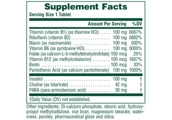 Natures Plus Mega B 100 Συμπλήρωμα Διατροφής Φόρμουλα Βιταμινών B 60tabs - Βιταμίνη B στο Dvcare