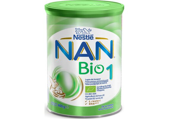 NESTLE NAN Bio 1 Γάλα Σε Σκόνη Από Τη Γέννηση 400gr - Βρεφικά γάλατα στο Dvcare