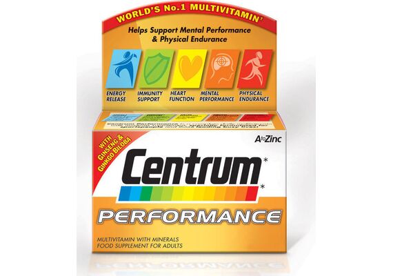 Centrum Performance Συμπλήρωμά Διατροφής Με Βιταμίνες, Μέταλλα Ginseng & Gingko Biloba 30 δισκια - Βιταμίνες & Μέταλλα στο Dvcare