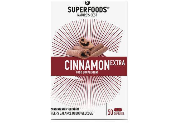 Superfoods Capsules Cinnamon Extra Κάψουλες Κανέλας 1540mg Ενισχυμένη Σύνθεση Επίπεδα Γλυκόζης 50caps - Υπερτροφές στο Dvcare