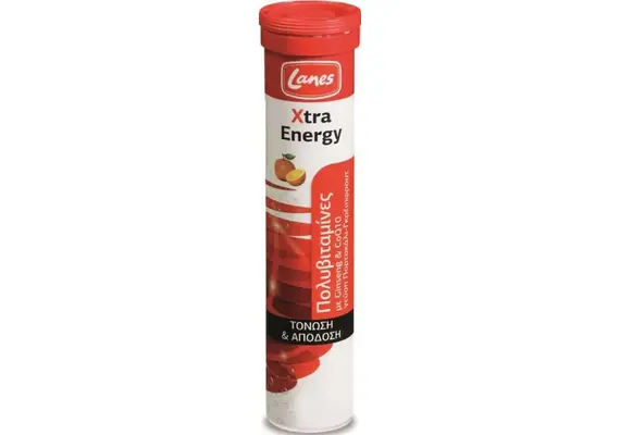 Lanes Xtra Energy Πολυβιταμινες Με Ginseng & CoQ10 γευση Πορτοκαλι-Γρειπφρουιτ Για Τονωση Και Αποδοση - Ενέργεια & Τόνωση στο Dvcare