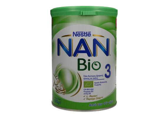 NESTLE NAN Bιο 3 Γάλα Δεύτερης Βρεφικής Ηλικίας Σε Σκόνη Από Τον 12ο Μηνα 400gr - Βρεφικά γάλατα στο Dvcare