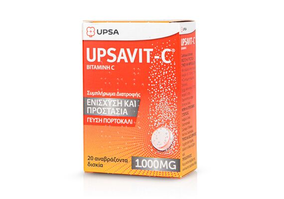 Upsa Upsavit-C Βιταμινη C 20 Αναβραζοντα Δισκια 1000mg Με Γευση Πορτοκαλι - Βιταμίνη C στο Dvcare