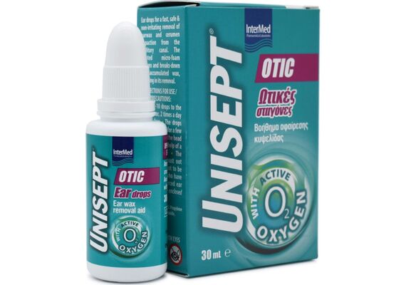 Unisept Otic Ωτικες Σταγονες Με Ενεργο Οξυγονο 30ml - Κατ'οίκον φροντίδα στο Dvcare