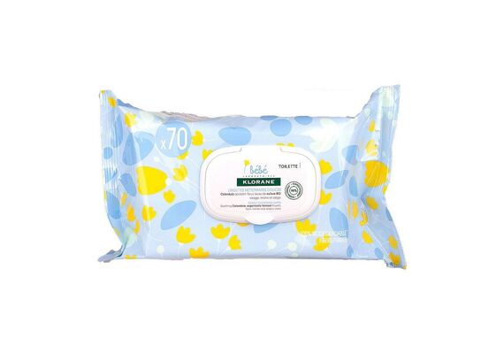 Klorane Bebe Toilette Lingettes Nettoyantes Douces Calendula Apaisant Face Hand - Μωρομάντηλα στο Dvcare