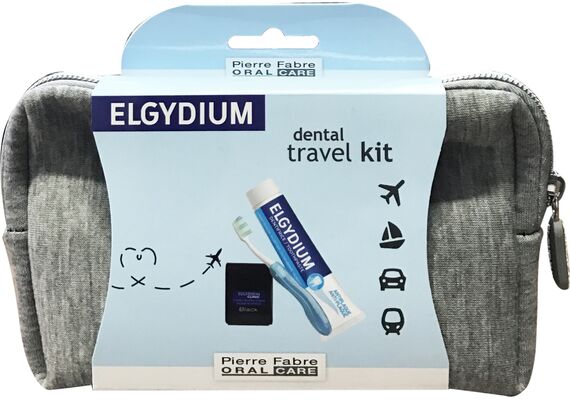 Elgydium Dental Travel Kit (Γκρι, Κόκκινο, Μπλε) - Στοματική Υγιεινή στο Dvcare