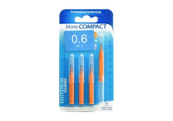 Elgydium Clinic Mono Compact Interdental Brushes 0.6 (1.2mm) Πορτοκαλί - Στοματική Υγιεινή στο Dvcare