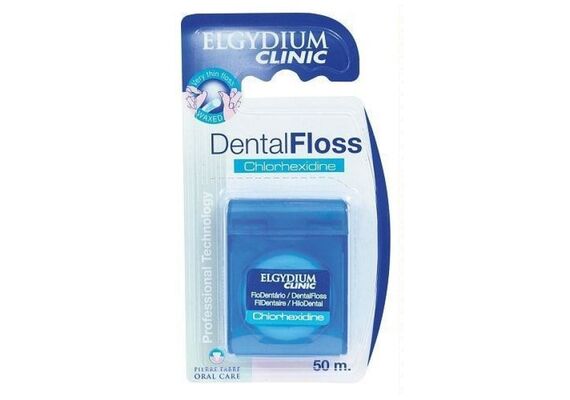 Elgydium Clinic Dental Floss Chlorhexidine 50mt - Στοματική Υγιεινή στο Dvcare