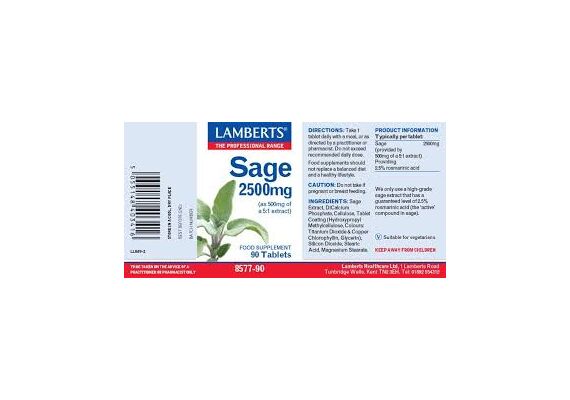Lamberts Her Sage 2500Mg 90 Tabs Φασκόμηλο Σε Ταμπλέτες - Ορμονική Ισορροπία στο Dvcare