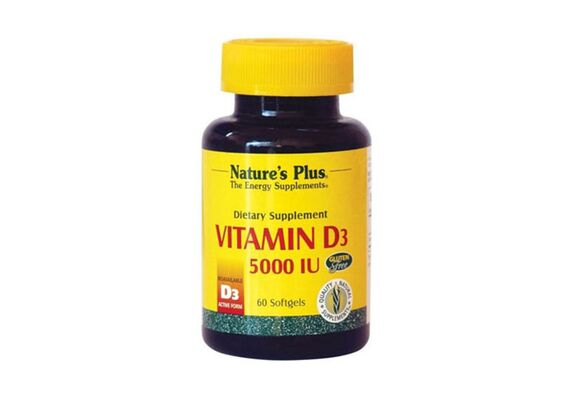 Natures Plus Vitamin D3 5000 IU 60softcaps - Βιταμίνη D στο Dvcare