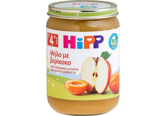 Hipp Μηλο Με Βερικοκο  Χωρις Ποσθηκης Ζαχαρης Απο Τον 4ο Μηνα 190gr - Βρεφικές Τροφές στο Dvcare