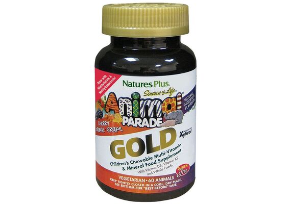Natures Plus Animal Parade Gold Children;s Chewable Multi Vitamin & Mineral Supplement Vegan 60 Animal-Shaped Tablets - Συμπληρώματα για Παιδιά στο Dvcare