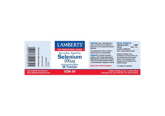 Lamberts Selenium 200Mcg 60Tabs - Συμπληρώματα Διατροφής στο Dvcare
