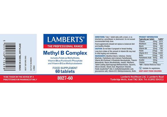 Lamberts Methyl B Complex 60 Tabs - Βιταμίνες & Μέταλλα στο Dvcare
