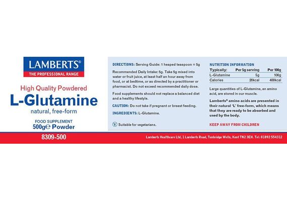 Lamberts L –Glutamine Powder - Αμινοξέα - BCAA στο Dvcare