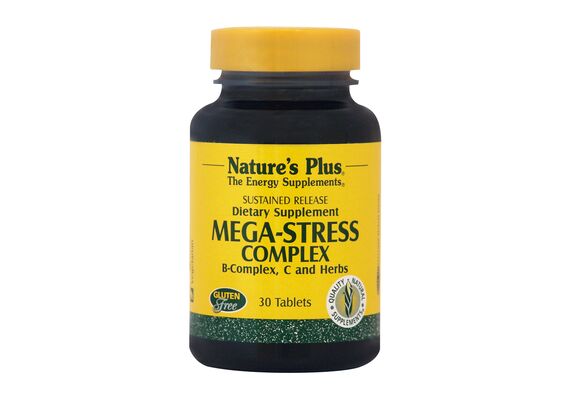 Natures Plus Mega-Stress Complex B-Complex C And Herbs 30 Tabs - Βιταμίνες & Μέταλλα στο Dvcare