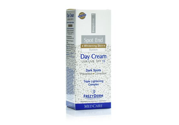 Frezyderm Spot End Whitening Skin Day Cream UVA-UVB SPF 15 - Πρόσωπο στο Dvcare