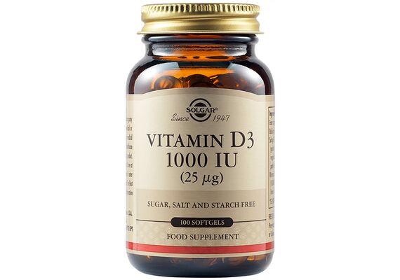 Solgar Vitamin D3 1000 iu (25 μg) 100 Softgels - Βιταμίνη D στο Dvcare