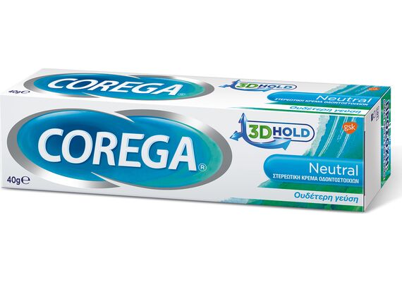 Corega 3D HOLD Neutral Στερεωτική Κρεμα Οδοντοστοιχιών 40gr - Στοματική Υγιεινή στο Dvcare
