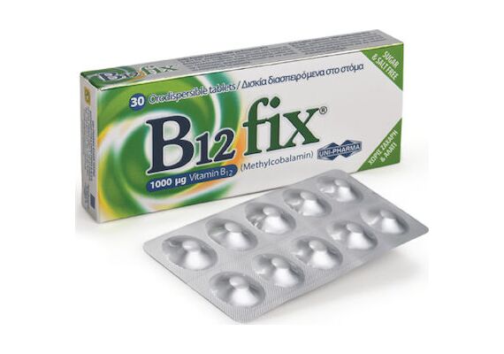 B12 Fix 1000mg Vitamin Β12 30 Δισκια Διασπερομενη Στο Στομα - Βιταμίνη B στο Dvcare