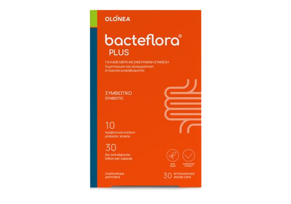 Olonea BacteFlora Plus Συμβιωτικό με προβιοτικά & πρεβιοτικό με ενισχυμένη σύνθεση για την καθημερινή συμπλήρωση του εντερικού μικροβιώματος 30caps - Προβιοτικά για Παιδιά στο Dvcare