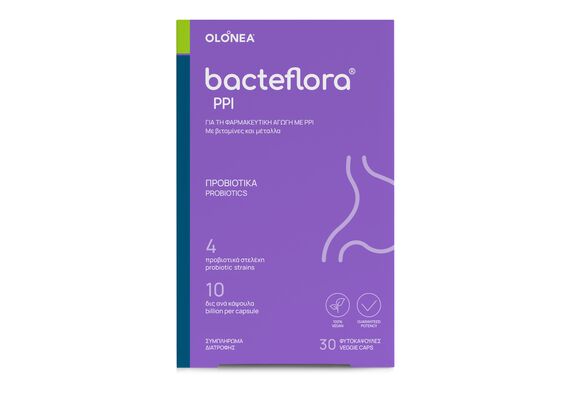 Olonea BacteFlora ppi αντιστάθμιση των παρενεργειών φαρμακευτικής αγωγής με PPI (αναστολείς γαστρικού οξέος) 30caps - Προβιοτικά  στο Dvcare