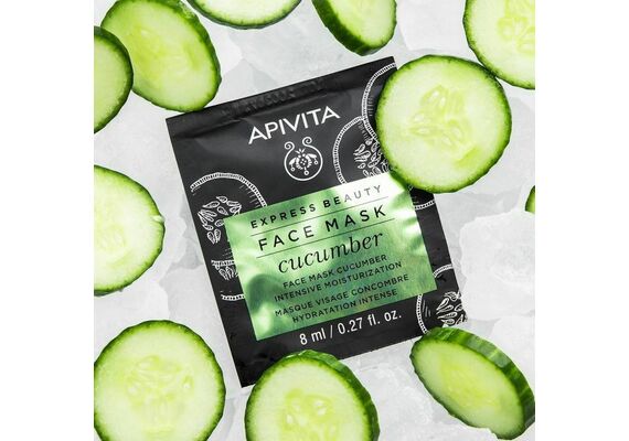Apivita Express Beauty Μάσκα Εντατικής Ενυδάτωσης με Αγγούρι 2x8ml - Μάσκες Ομορφιάς στο Dvcare