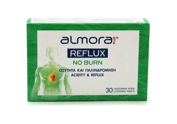 Elpen Almora Plus Reflux No Burn 30 Μασώμενες Ταμπλέτες - Δυσπεψία & Μετεωρισμός στο Dvcare