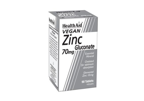 Health Aid Zinc Gluconate 70mg  90tabs - Βιταμίνες & Μέταλλα στο Dvcare
