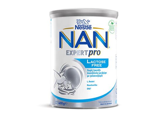 NESTLE NAN Lactose Free Γάλα Για Δυσαπορροφηφη/ Δυσανεξια Στη Λακτόζη Και Διάρροια Από Τη Γέννηση 400gr - Βρεφικά γάλατα στο Dvcare